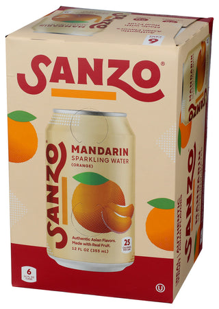 Sanzo Water Sprkl Mandarin 6pk - Right - Front