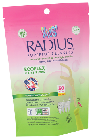 Radius Floss Picks Kids Bblgum - Left - Front