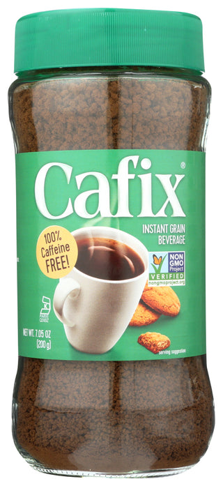 CAFIX COFFEE SUBSTITUTE CRYSTALS, ALL NATURAL INSTANT BEVERAGE, 7.05 OZ. JAR - No Plunge - Front
