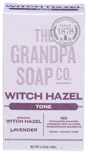 THE GRANDPA SOAP CO. WITCH HAZEL FACE AND BODY BAR SOAP, 4.25 OZ. BAR - Centre - Front
