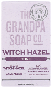 THE GRANDPA SOAP CO. WITCH HAZEL FACE AND BODY BAR SOAP, 4.25 OZ. BAR - No Plunge - Front