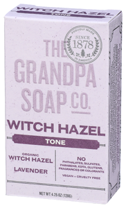 THE GRANDPA SOAP CO. WITCH HAZEL FACE AND BODY BAR SOAP, 4.25 OZ. BAR - Right - Front