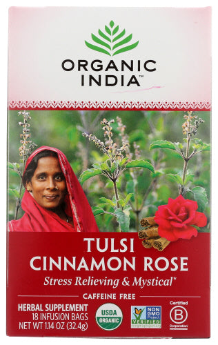 Organic India Tea Tulsi Cnnmn Rose Org