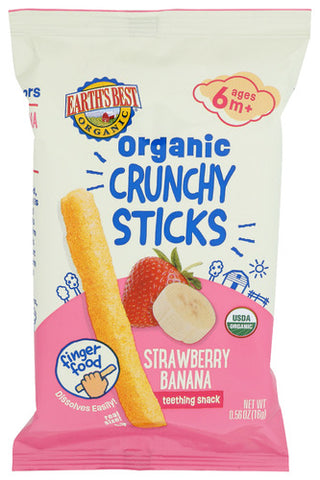 Earths Best Sticks Crunchy Strw Bnna