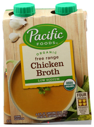 Pacific Foods Broth Chkn 4pk Ls Org