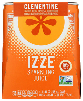 Izze Beverage Juice 4pk Sprkl Clmtne