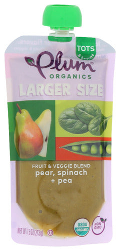 Plum Organics Pouch Tots Pear Spnh Pea