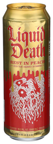Liquid Death Tea Iced Rest In Peach