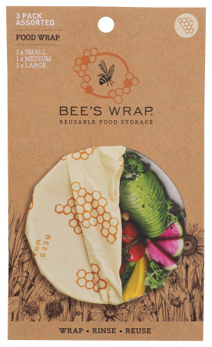Bees Wrap Wrap 3pack Honeycomb Prnt