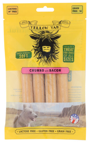 Yellow Yak Dog Chew Churro Bacon