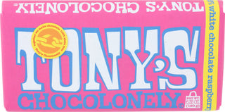 Tonys Chocolonely Bar Choc White Rspbry Pop