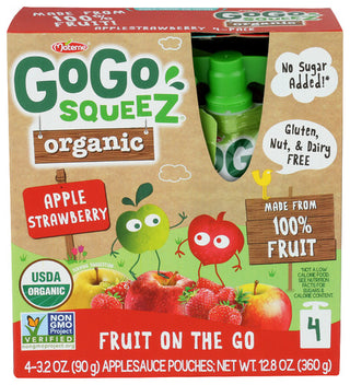 Gogo Squeez Applesc Strawbry 4pk Org