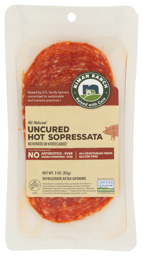 Niman Ranch Sopressata Hot Sliced