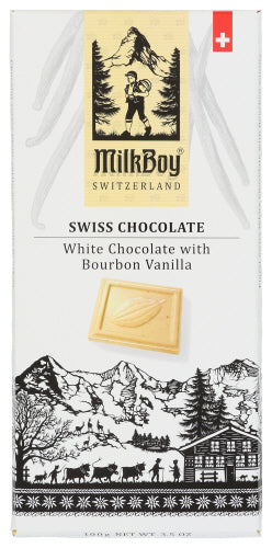 Milkboy Swiss Chocolates Bar Choc Wht Bourbn Van