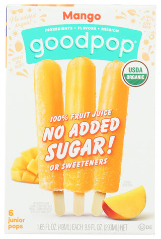 Goodpops Pop Junior Mango Org 6ct