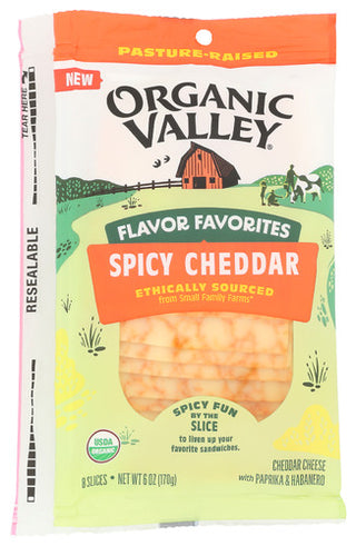 Organic Valley Chs Slcs Chdr Spicy Org