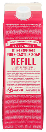 Dr Bronner Soap Refill Rose