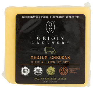 Origin Creamery Cheddar Medium Raw Org