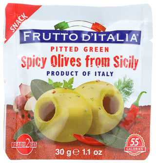 Frutto Ditalia Olives Pttd Grn Spcy Snk