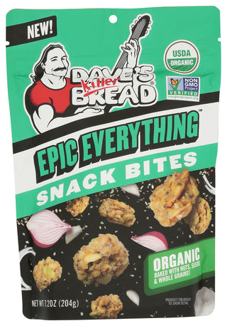 DAVE'S KILLER BREAD EPIC EVERYTHING CRUNCHY SNACK BITES, EVERYTHING FLAVOR ORGANIC SNACKS, 7.2 OZ - No Plunge - Front