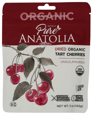 Pure Anatolia Cherries Dried Tart Org - No Plunge - Front