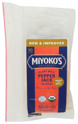 Miyokos Creamery Cheese Slices Peppr Jack - Centre - Front