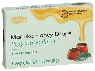 Comvita Manuka Hney Drps Ppprmnt - Left - Front