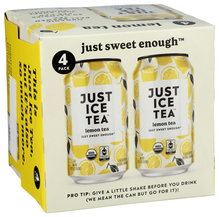 Just Ice Tea Tea Black Lemon Org 4pk - Left - Front