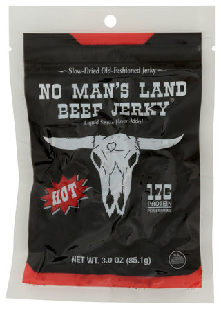 No Mans Land Jerky Beef Hot - No Plunge - Front