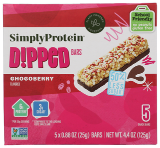 Simplyprotein Bar Dipped Chocoberry - No Plunge - Front