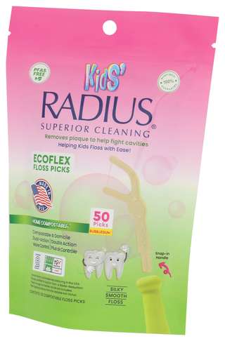 Radius Floss Picks Kids Bblgum - Right - Front