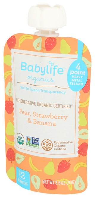 Babylife Pouch Pear Strwbr Banana - Right - Front