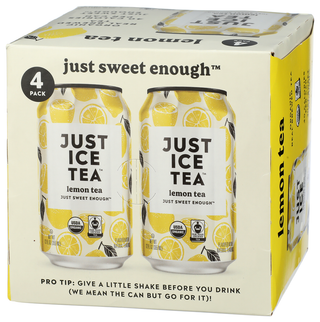 Just Ice Tea Tea Black Lemon Org 4pk - Right - Front