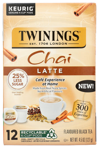 Twining Tea Tea Chai Latte Kcup - No Plunge - Front