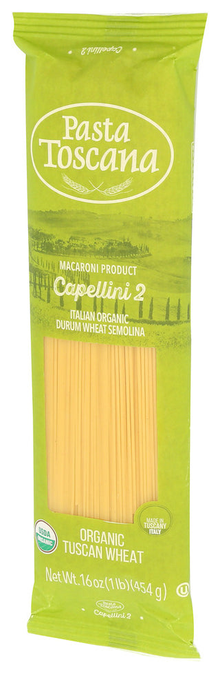 Pasta Toscana Pasta Capellini Organic - Right - Front