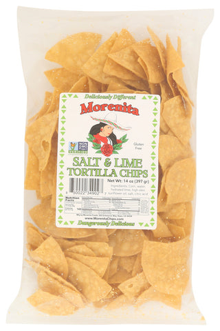 Morenita Chips Tortilla Salt Lime - No Plunge - Front