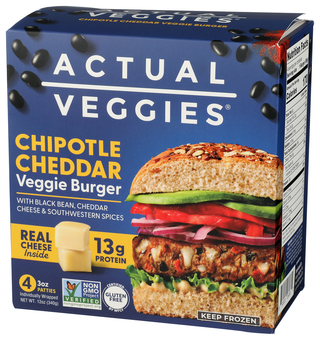 Actual Veggies Burger Veggie Chptl Ched - Right - Front