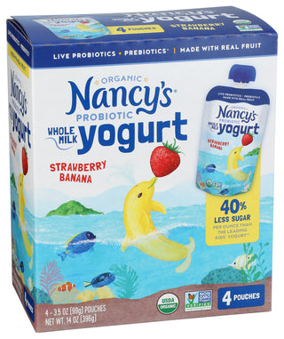 Nancys Yogurt Wh Stwbry Ban Org - Left - Front
