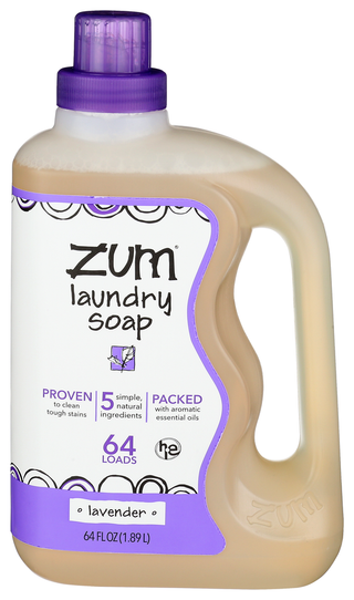 ZUM CLEAN LAVENDER AROMATHERAPY LAUNDRY SOAP, 64 FL. OZ.  - Centre - Front