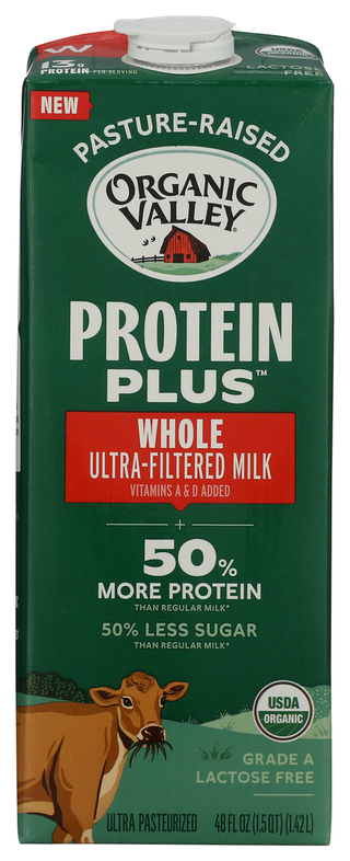 Organic Valley Protein Plus Organic Whole Ultra-Filtered Milk, 48 fl oz - No Plunge - Front