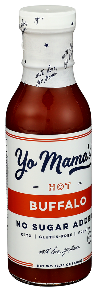 Yo Mamas Foods Sauce Buffalo Hot - Left - Front