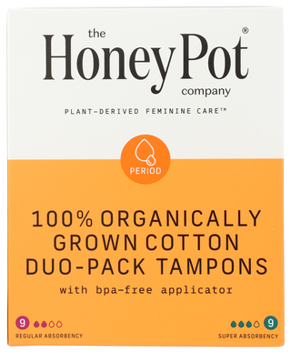 The Honey Pot Tampon Cotton Duo Pack - No Plunge - Front