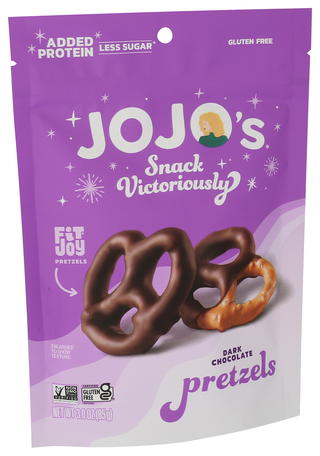Jojos Chocolate Bites Pretzel Choc Drk - Left - Front