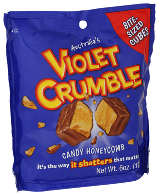 Violet Crumble Chocolate Cubes Bite Szd - Left - Front