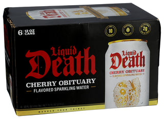 Liquid Death Water Sp Cherry Obit 6pk - Left - Front