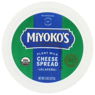 Miyokos Creamery Cheese Spread Jalapeno - No Plunge - Front
