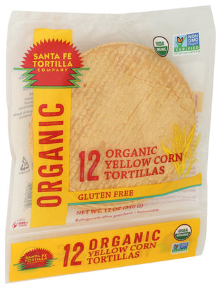 Santa Fe Organics Tortilla Corn 6in 12pc - Left - Front