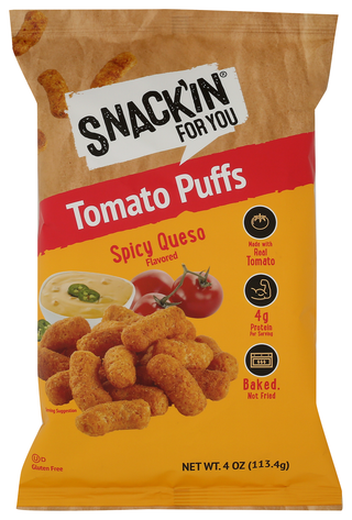Snackin For You Puffs Tomato Spcy Queso - No Plunge - Front