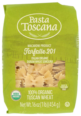 Pasta Toscana Pasta Farfalle Organic - No Plunge - Front