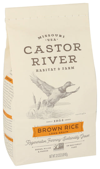 Castor River Farms Rice Brown Long Grain - Left - Front